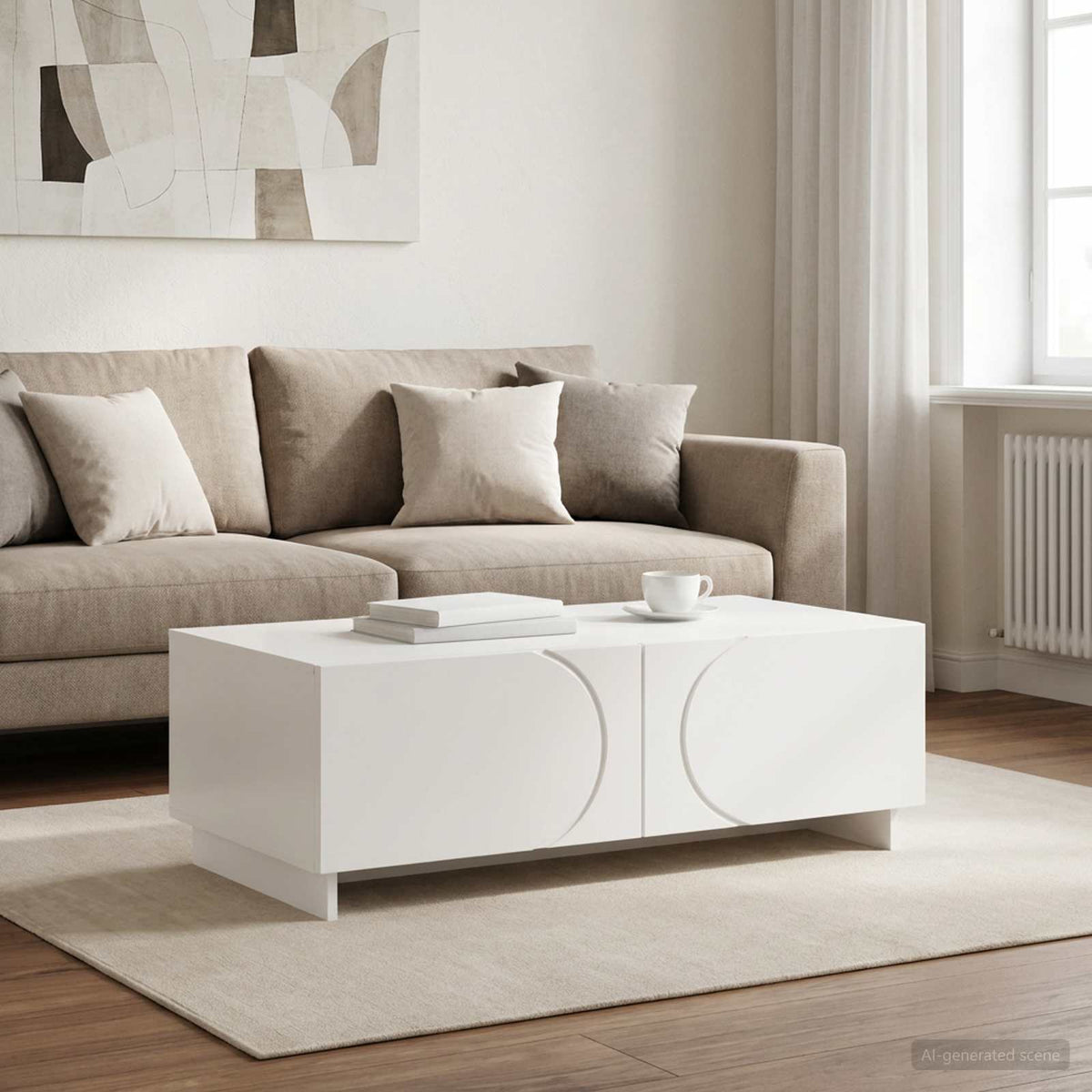 Coffee Table 102 x 50.5 x 35 cm Engineered Wood High gloss white
