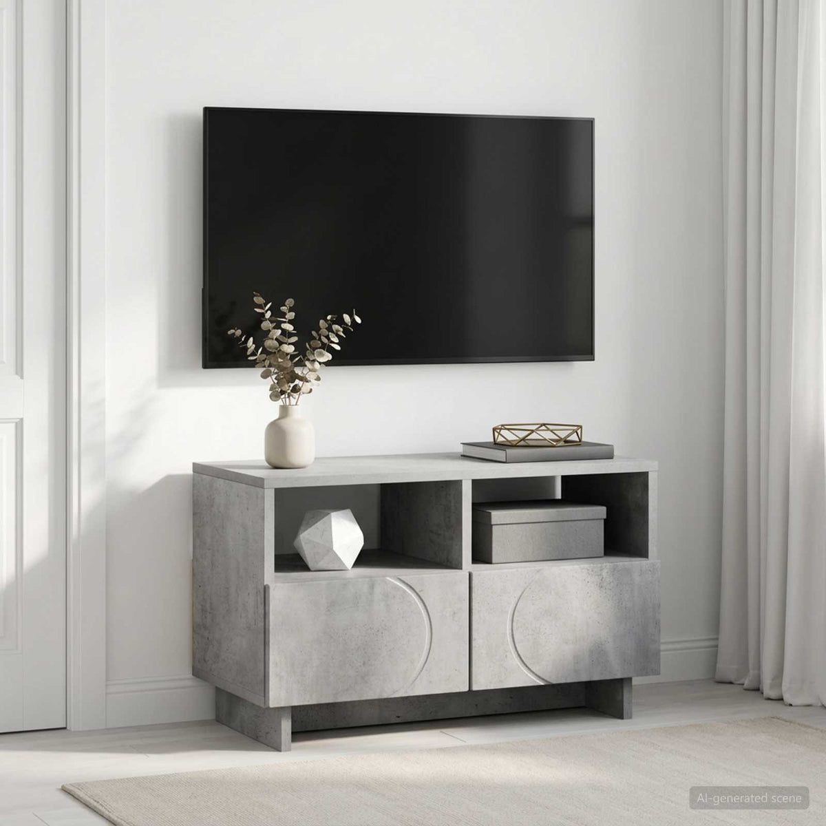 vidaXL TV Stand 60 x 34.5 x 40 cm Concrete Grey Engineered Wood 1