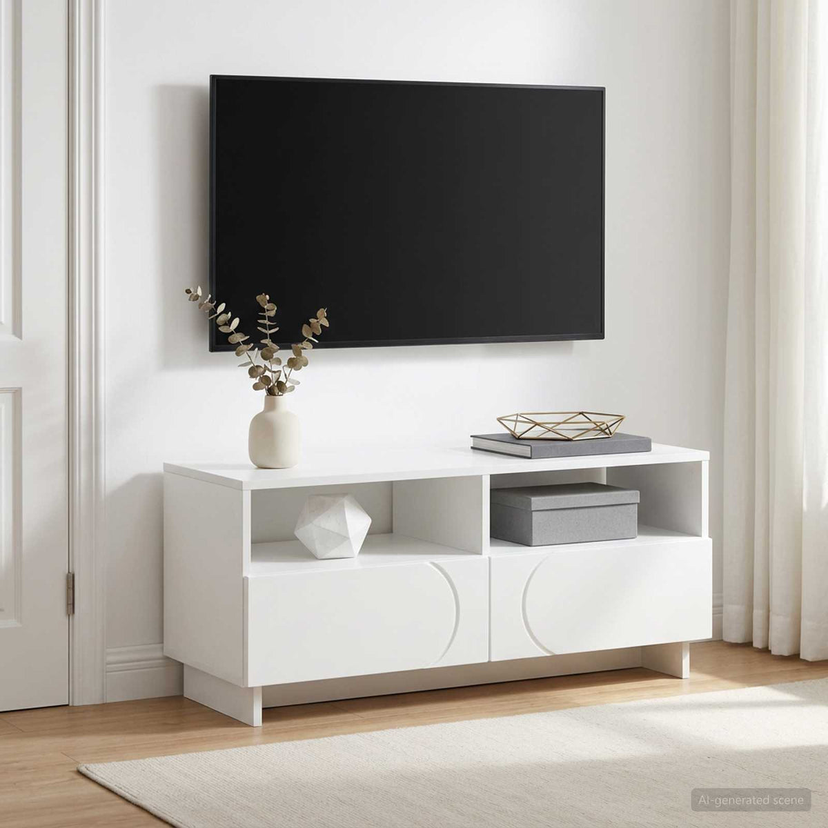 TV Stand Engineered Wood White 90 x 34.5 x 40 cm