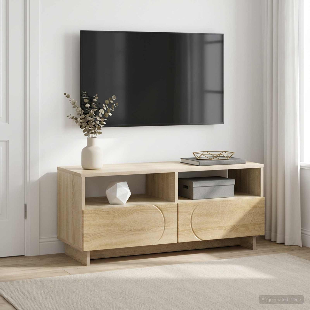 vidaXL TV Stand 90 x 34.5 x 40 cm Concrete Grey Engineered Wood 1