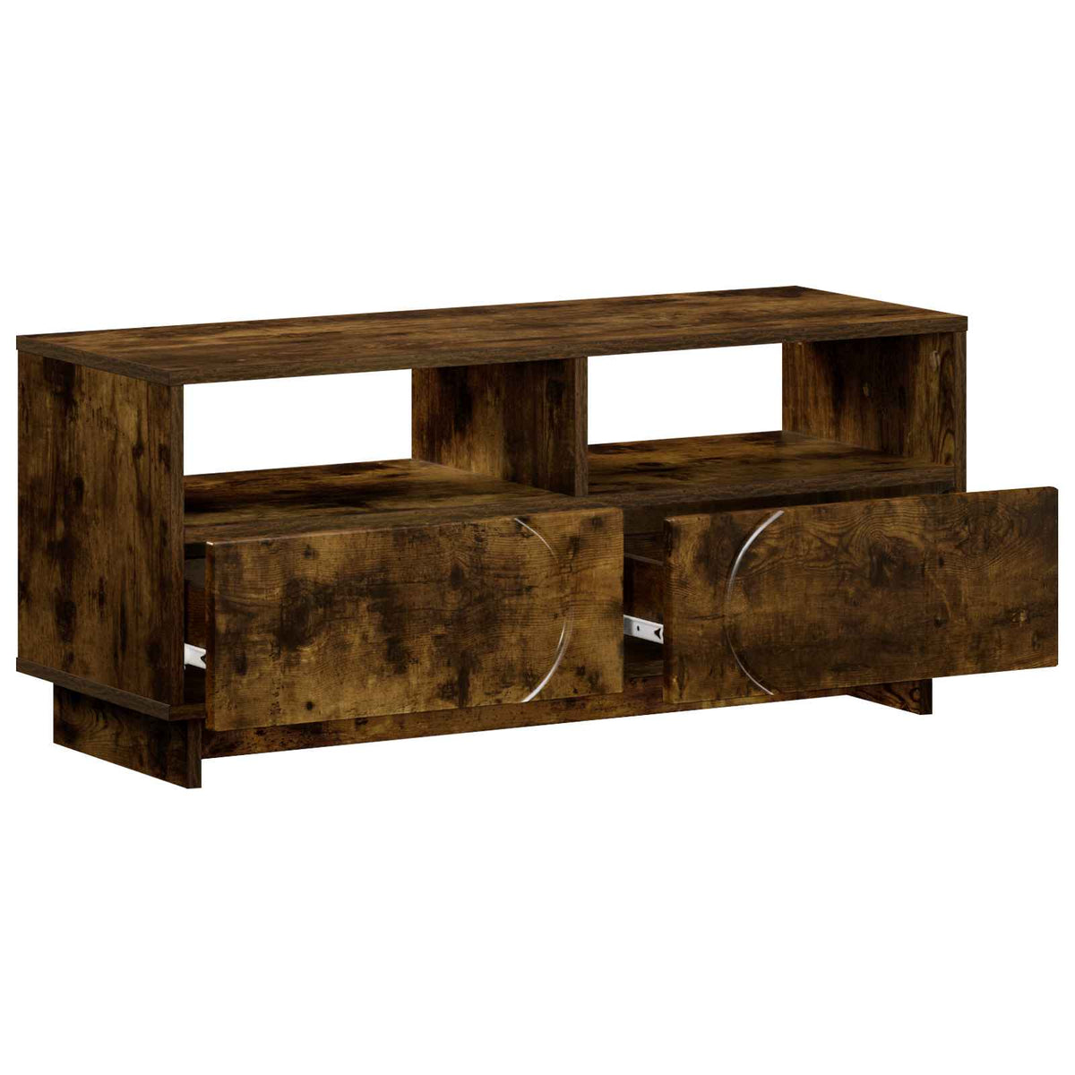 vidaXL TV Stand 90 x 34.5 x 40 cm Smoked Oak Engineered Wood 3