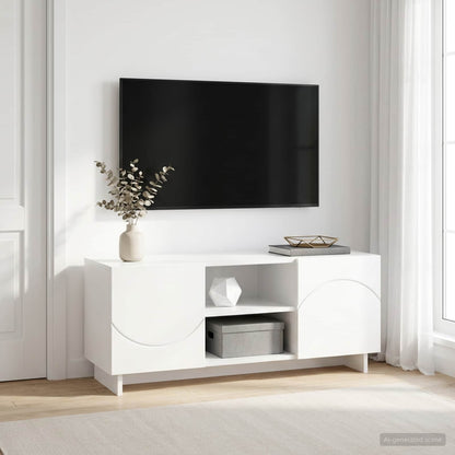 vidaXL TV Stand 90 x 34.5 x 40 cm White Engineered Wood 1