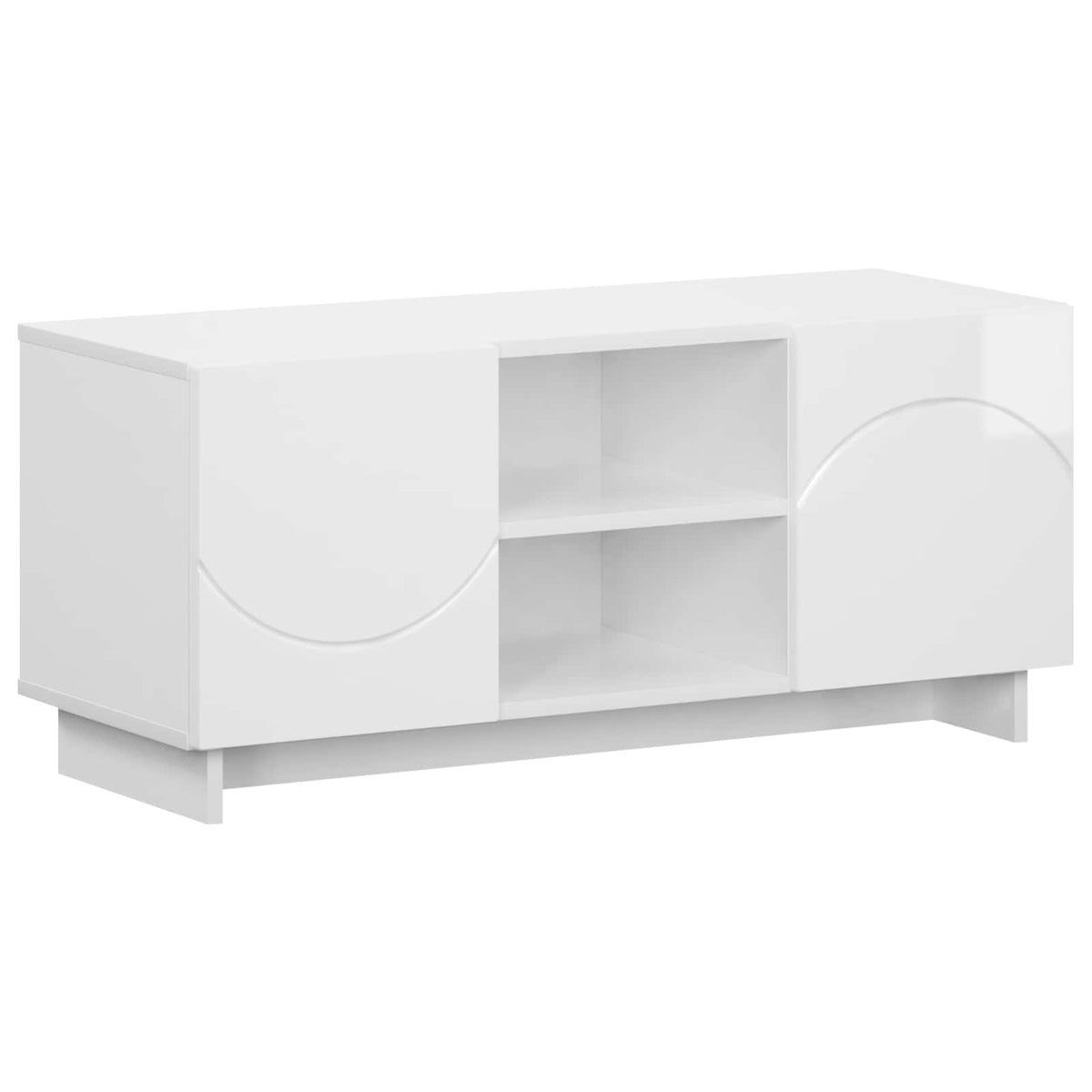 vidaXL TV Stand 90 x 34.5 x 40 cm High Gloss White Engineered Wood 2