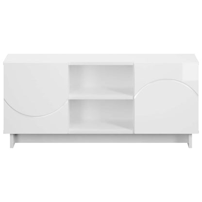 vidaXL TV Stand 90 x 34.5 x 40 cm High Gloss White Engineered Wood 4