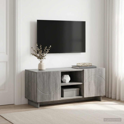 vidaXL TV Stand 90 x 34.5 x 40 cm Grey Sonoma Engineered Wood 1