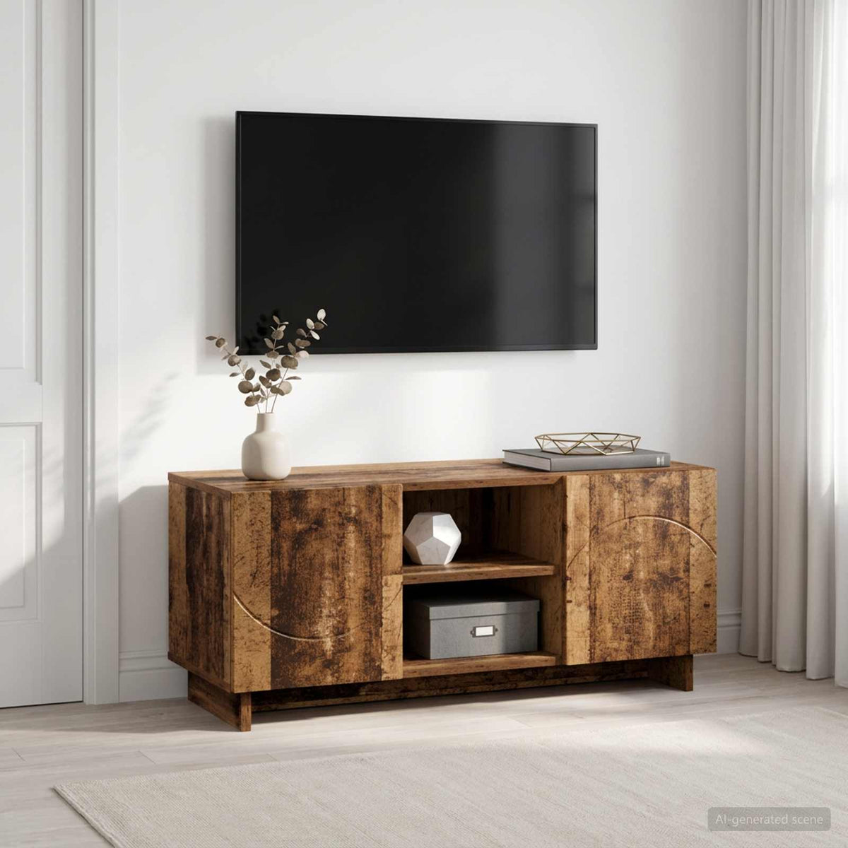 vidaXL TV Stand 90 x 34.5 x 40 cm Old Wood Engineered Wood 1