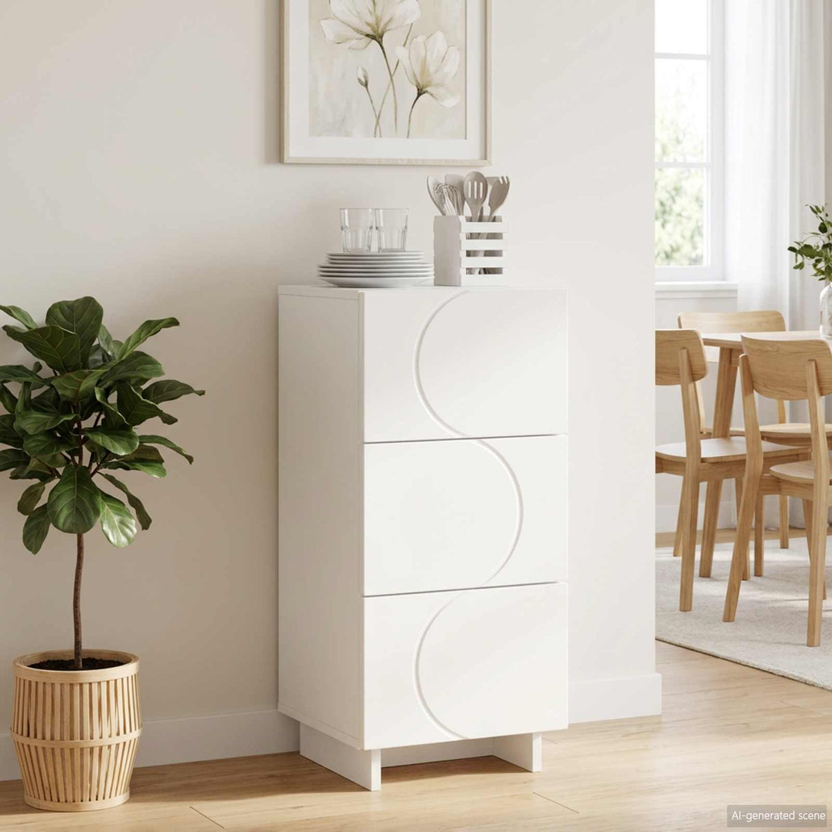 vidaXL Sideboard White 33.5 x 34.5 x 75 cm Engineered Wood 1