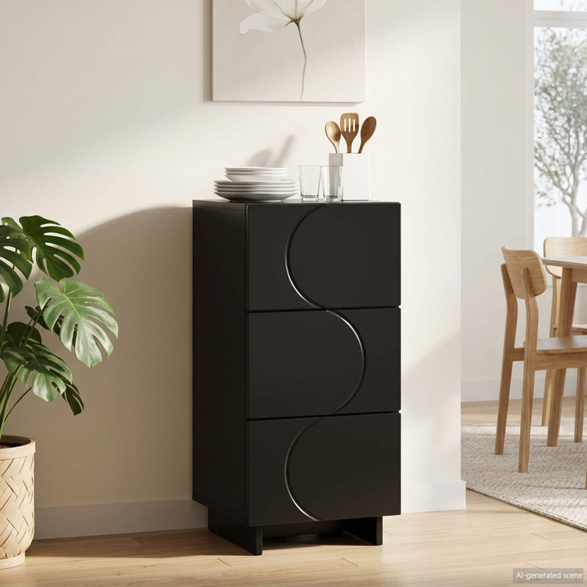 vidaXL Sideboard Black 33.5 x 34.5 x 75 cm Engineered Wood 1