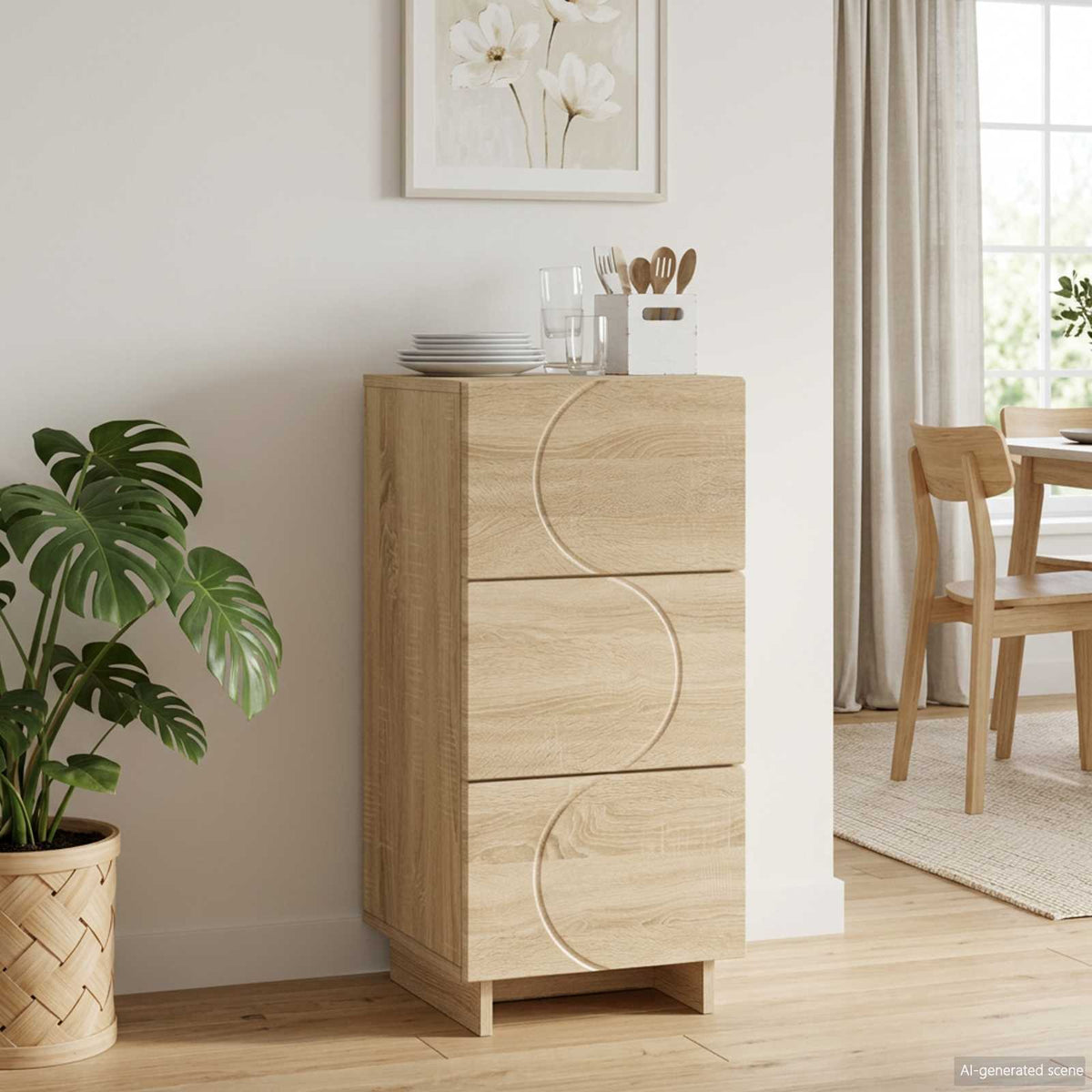 vidaXL Sideboard Sonoma Oak 33.5 x 34.5 x 75 cm Engineered Wood 1
