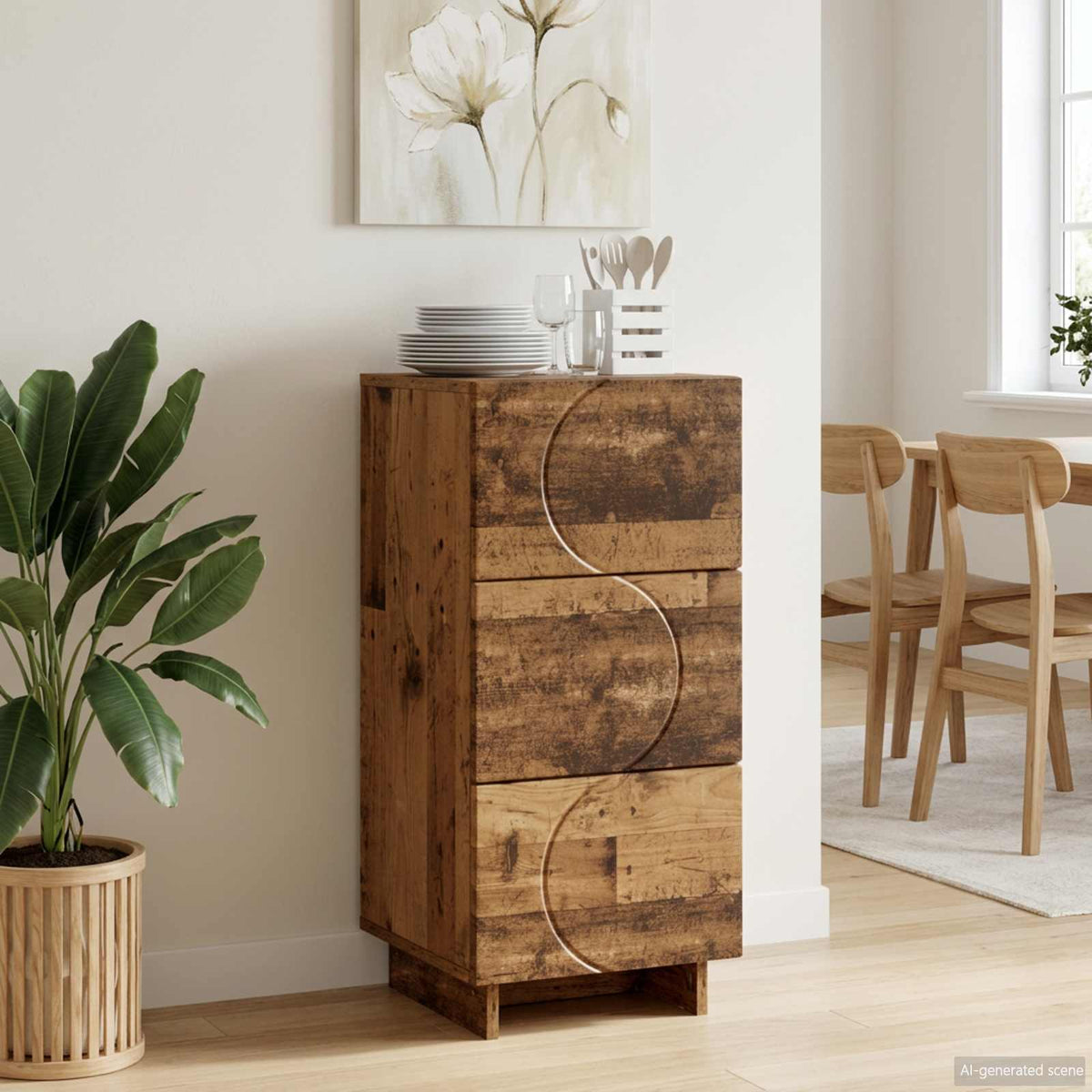 vidaXL Sideboard Old Wood 33.5 x 34.5 x 75 cm Engineered Wood 1