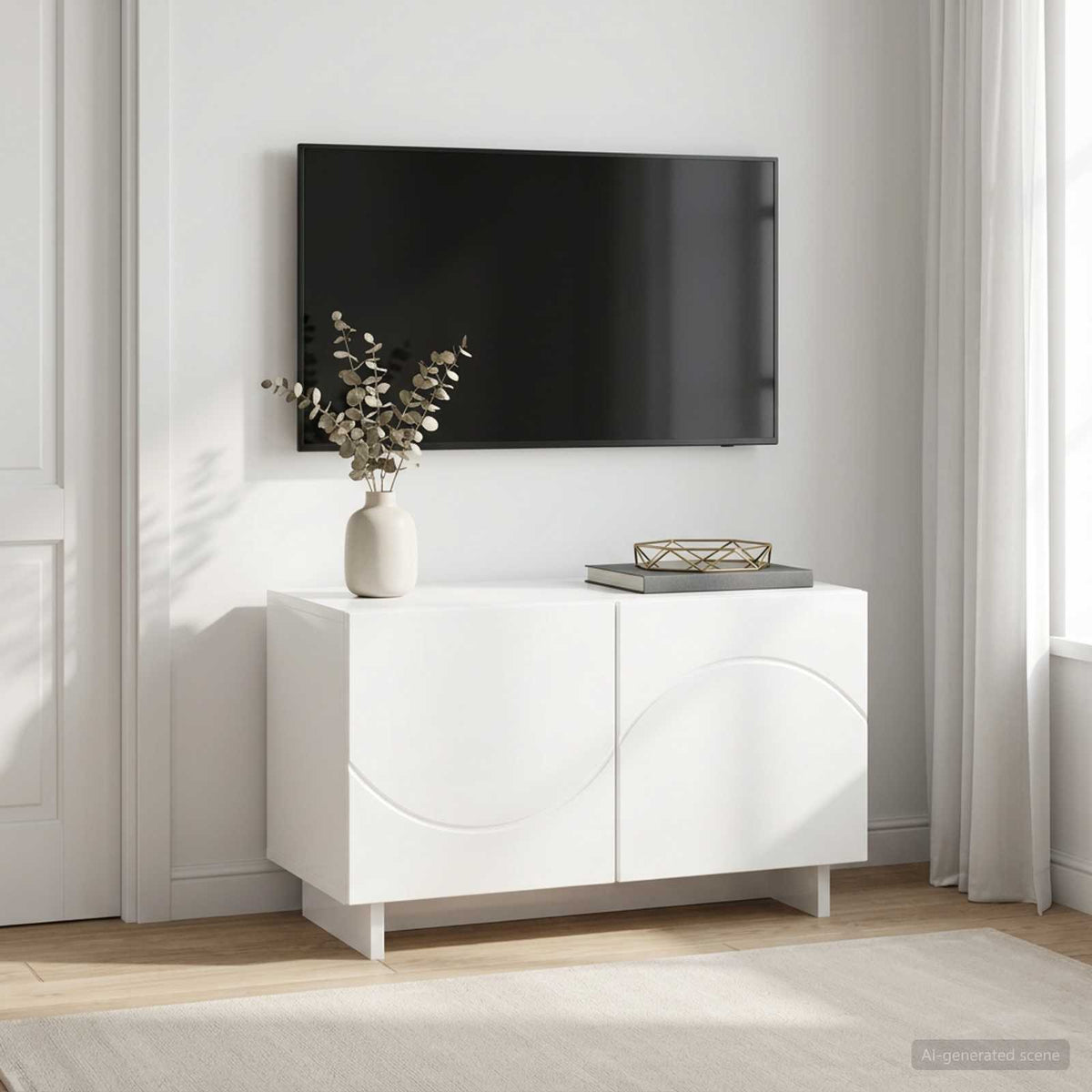 vidaXL TV Stand 60 x 34.5 x 40 cm High Gloss White Engineered Wood 1