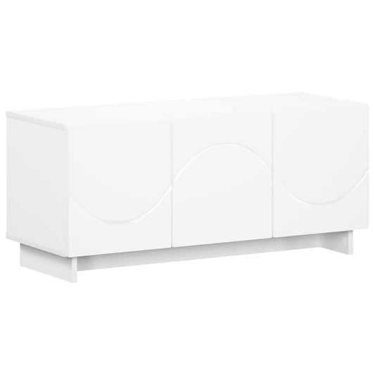 vidaXL TV Stand 90 x 34.5 x 40 cm White Engineered Wood 2