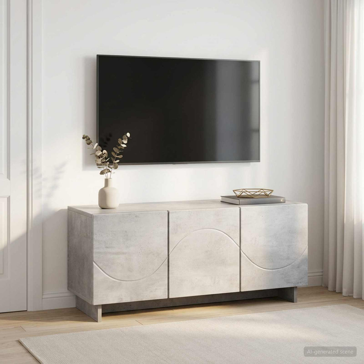 vidaXL TV Stand 90 x 34.5 x 40 cm Concrete Grey Engineered Wood 1