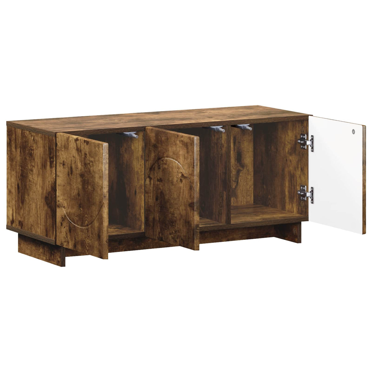 vidaXL TV Stand 90 x 34.5 x 40 cm Smoked Oak Engineered Wood 3