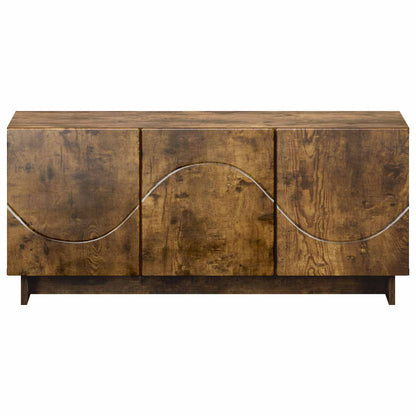 vidaXL TV Stand 90 x 34.5 x 40 cm Smoked Oak Engineered Wood 4