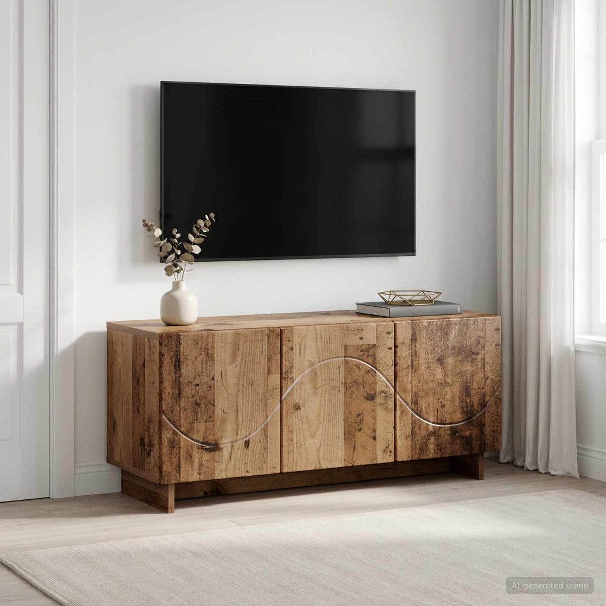 vidaXL TV Stand 90 x 34.5 x 40 cm Old Wood Engineered Wood 1