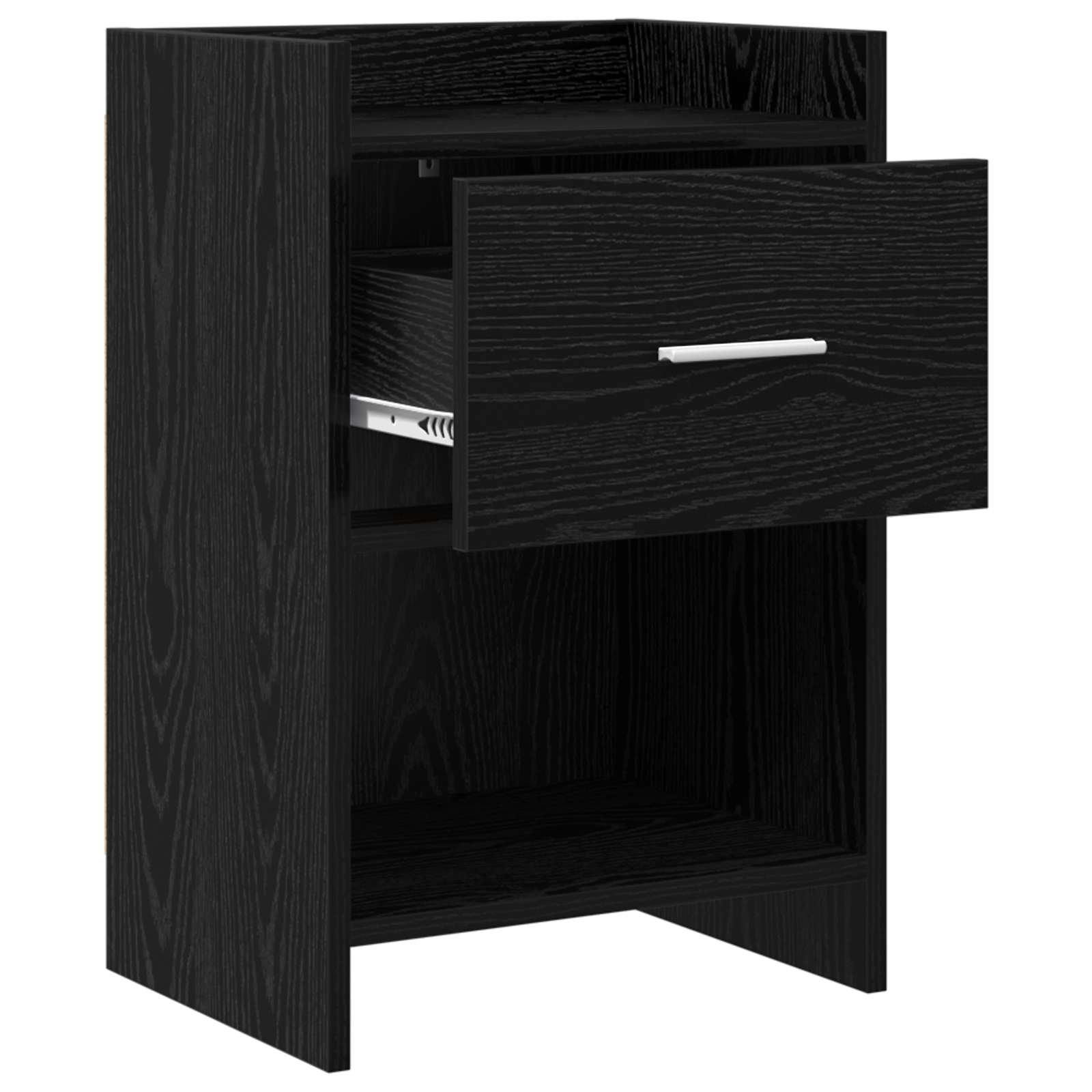 vidaXL Bedside Tables 2 pcs Black Oak 40 x 30 x 60 cm Engineered Wood 3