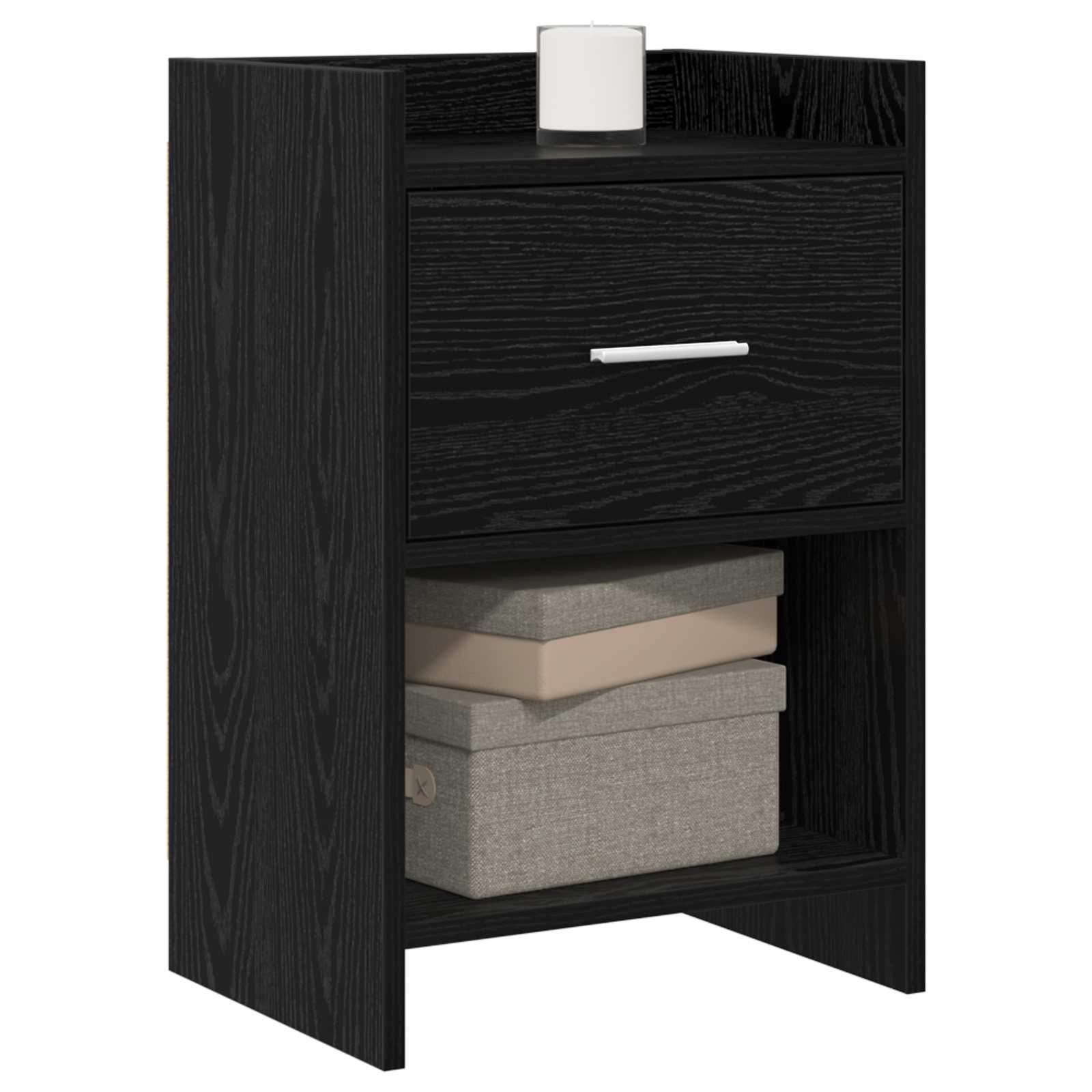 vidaXL Bedside Tables 2 pcs Black Oak 40 x 30 x 60 cm Engineered Wood 2