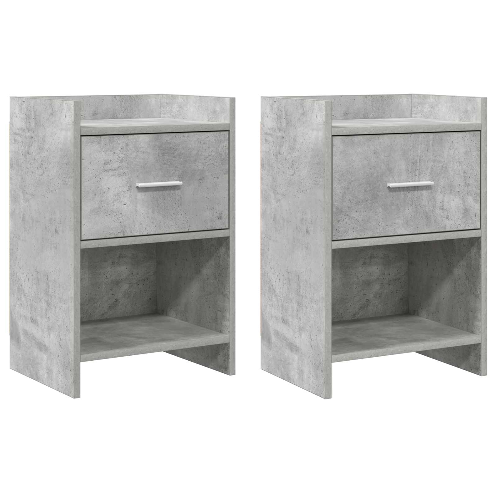 vidaXL Bedside Tables 2 pcs Concrete Grey 40 x 30 x 60 cm 1