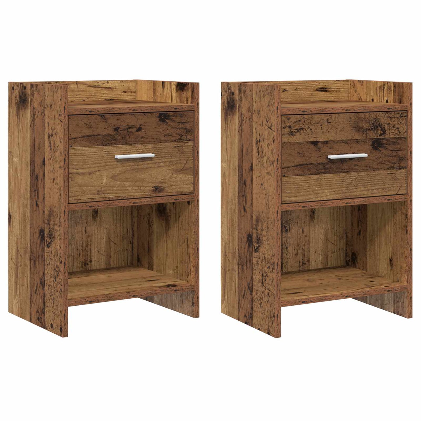 vidaXL Bedside Tables 2 pcs Old Wood 40 x 30 x 60 cm Engineered Wood 1