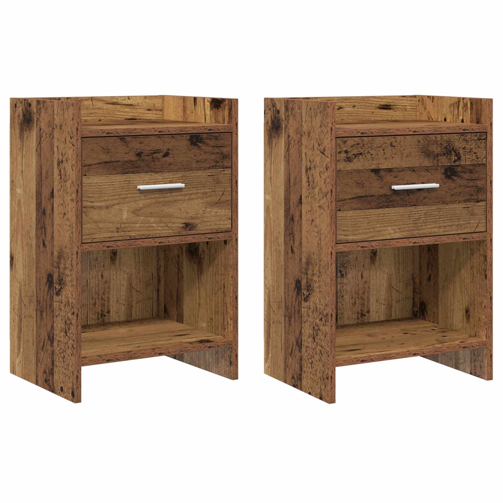 vidaXL Bedside Tables 2 pcs Old Wood 40 x 30 x 60 cm Engineered Wood 1