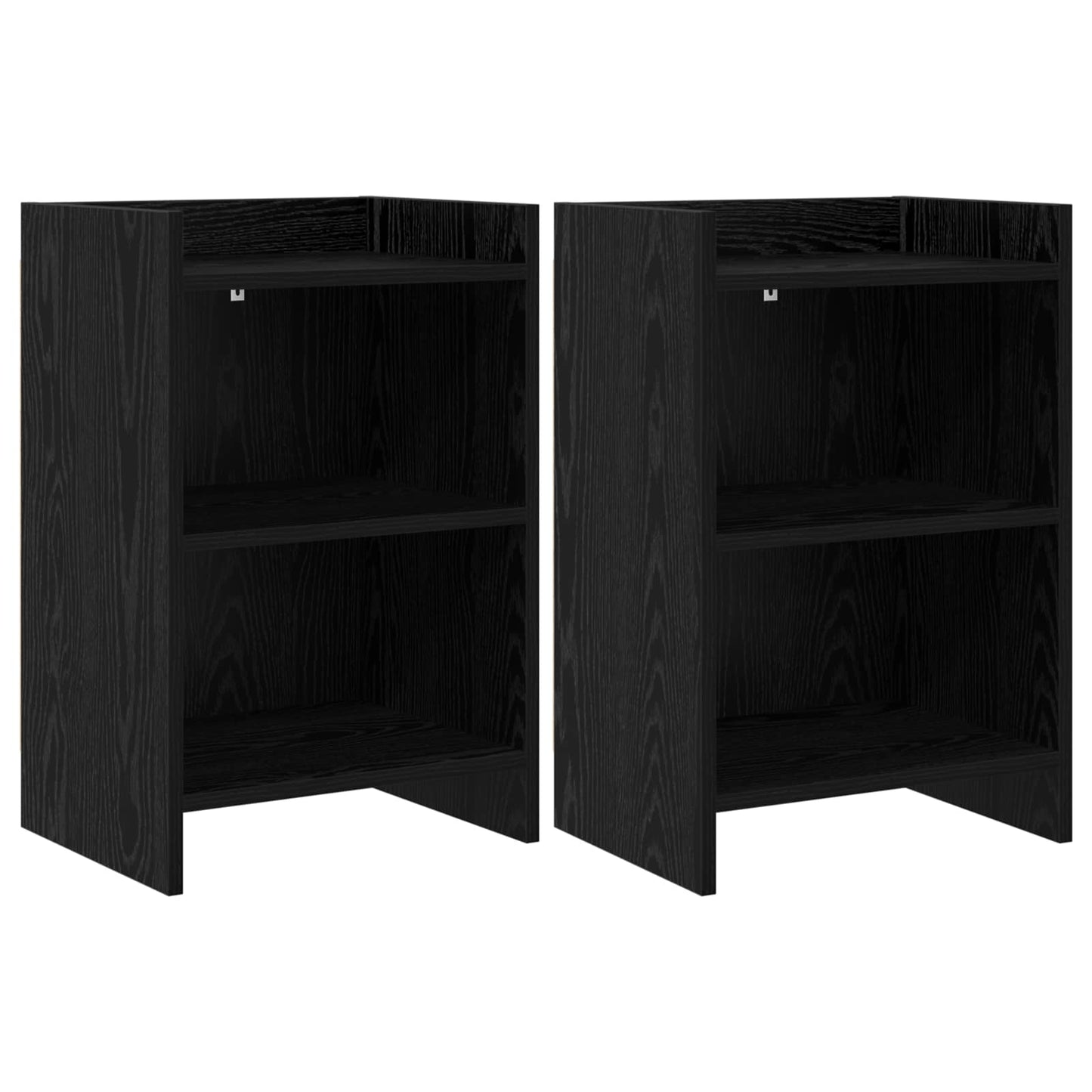 vidaXL Bedside Tables 2 pcs Black Oak 40 x 30 x 60 cm Engineered Wood 1