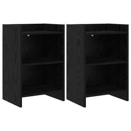 vidaXL Bedside Tables 2 pcs Black Oak 40 x 30 x 60 cm Engineered Wood 1