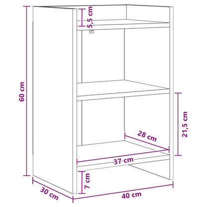 vidaXL Bedside Tables 2 pcs Black Oak 40 x 30 x 60 cm Engineered Wood 5