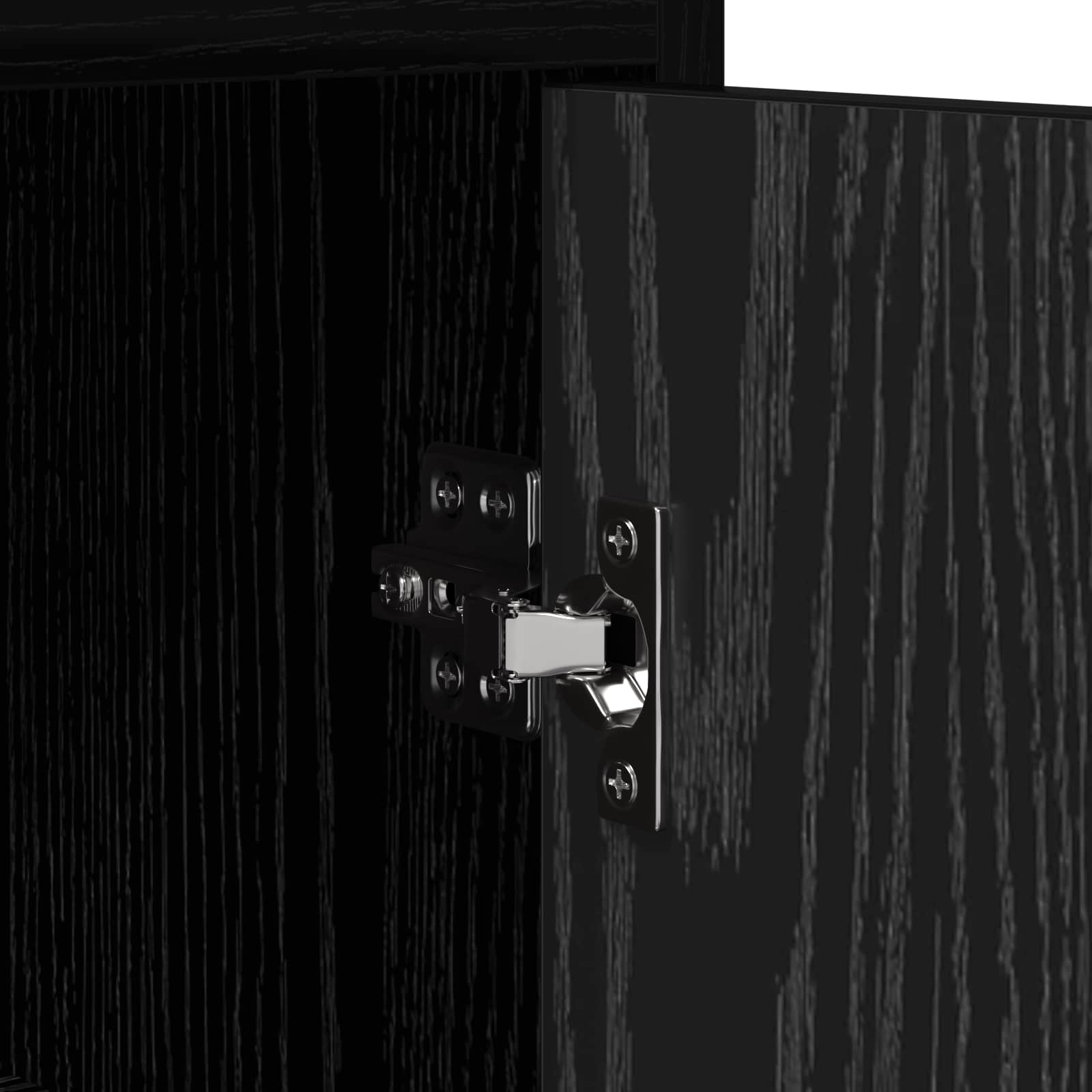 vidaXL Bedside Tables 2 pcs Black Oak 40 x 30 x 60 cm Engineered Wood 6