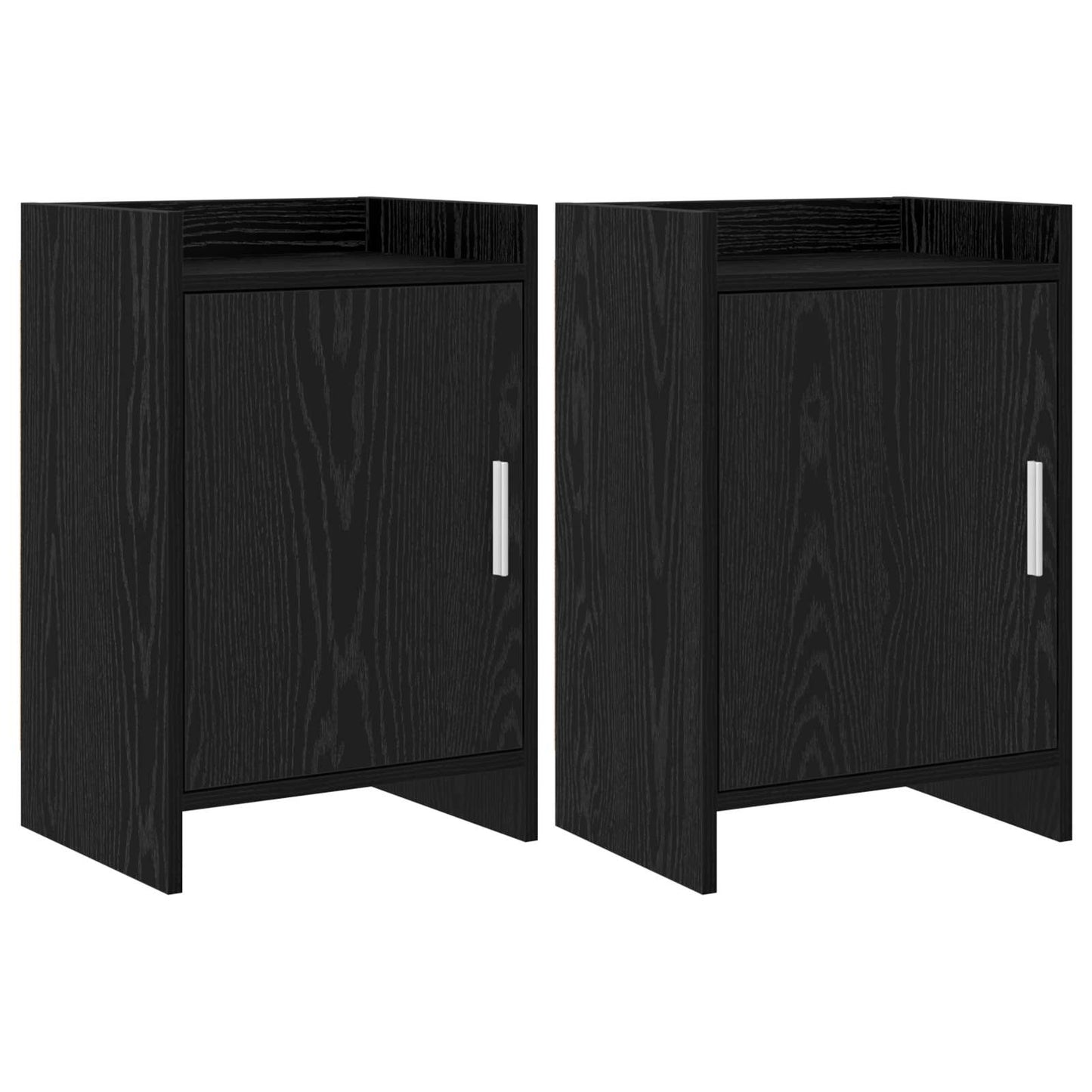 vidaXL Bedside Tables 2 pcs Black Oak 40 x 30 x 60 cm Engineered Wood 1