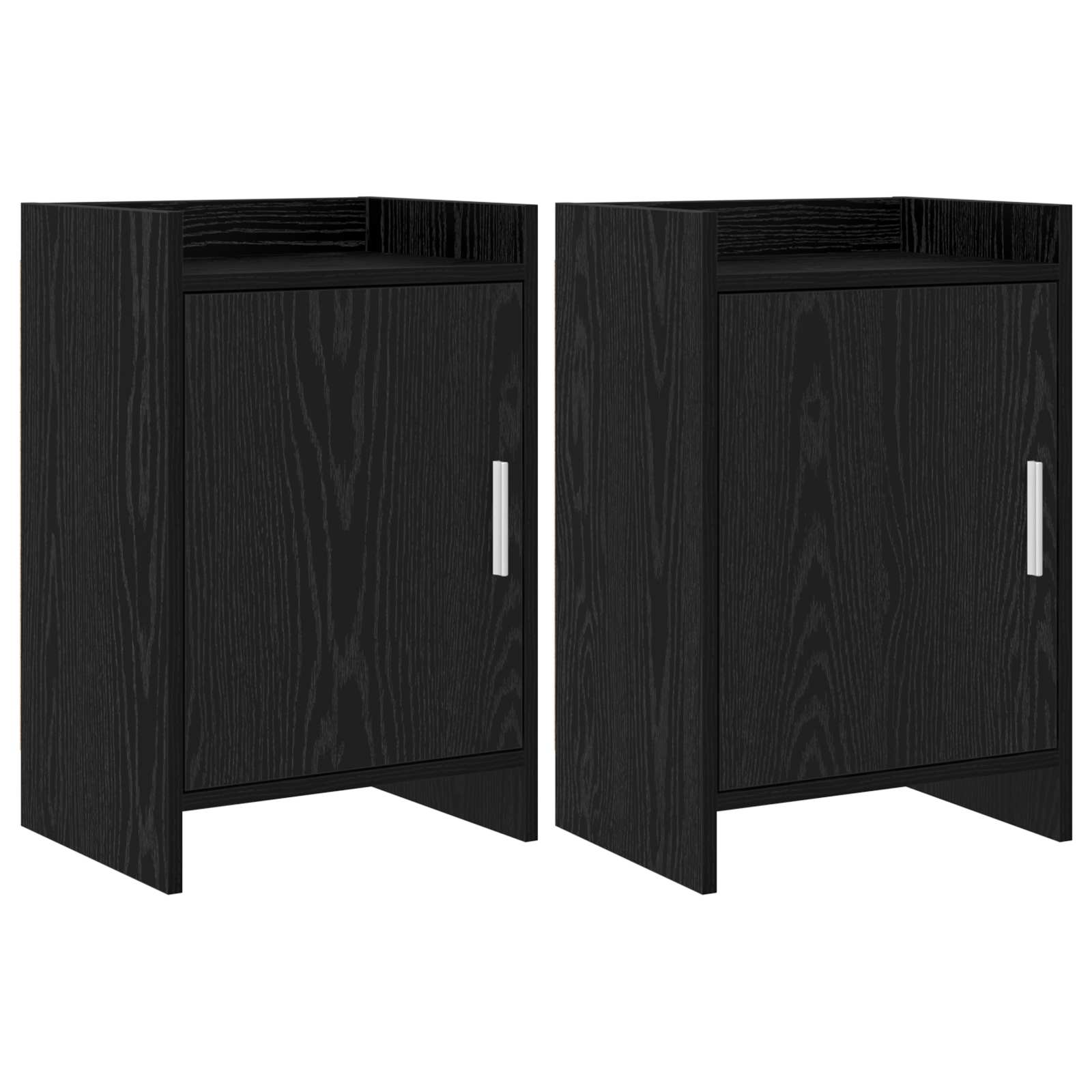 vidaXL Bedside Tables 2 pcs Black Oak 40 x 30 x 60 cm Engineered Wood 1