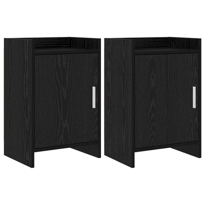 vidaXL Bedside Tables 2 pcs Black Oak 40 x 30 x 60 cm Engineered Wood 1