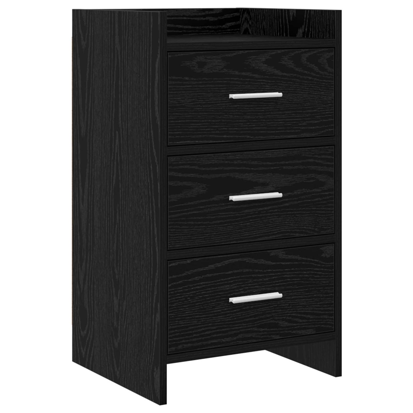 vidaXL Bedside Tables Black Oak 40 x 36 x 70 cm Engineered Wood 1
