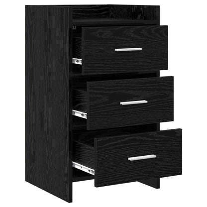 vidaXL Bedside Tables Black Oak 40 x 36 x 70 cm Engineered Wood 3