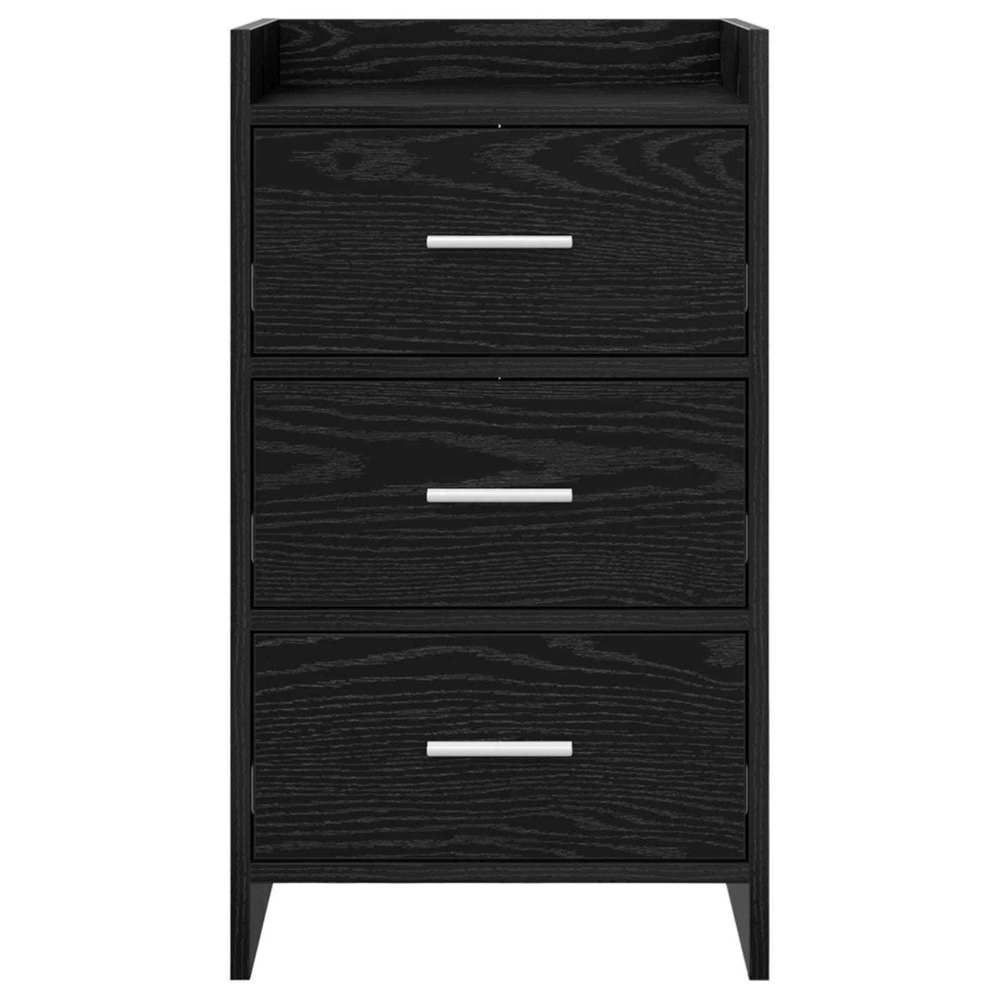 vidaXL Bedside Tables Black Oak 40 x 36 x 70 cm Engineered Wood 4