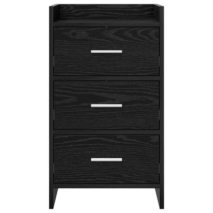 vidaXL Bedside Tables Black Oak 40 x 36 x 70 cm Engineered Wood 4