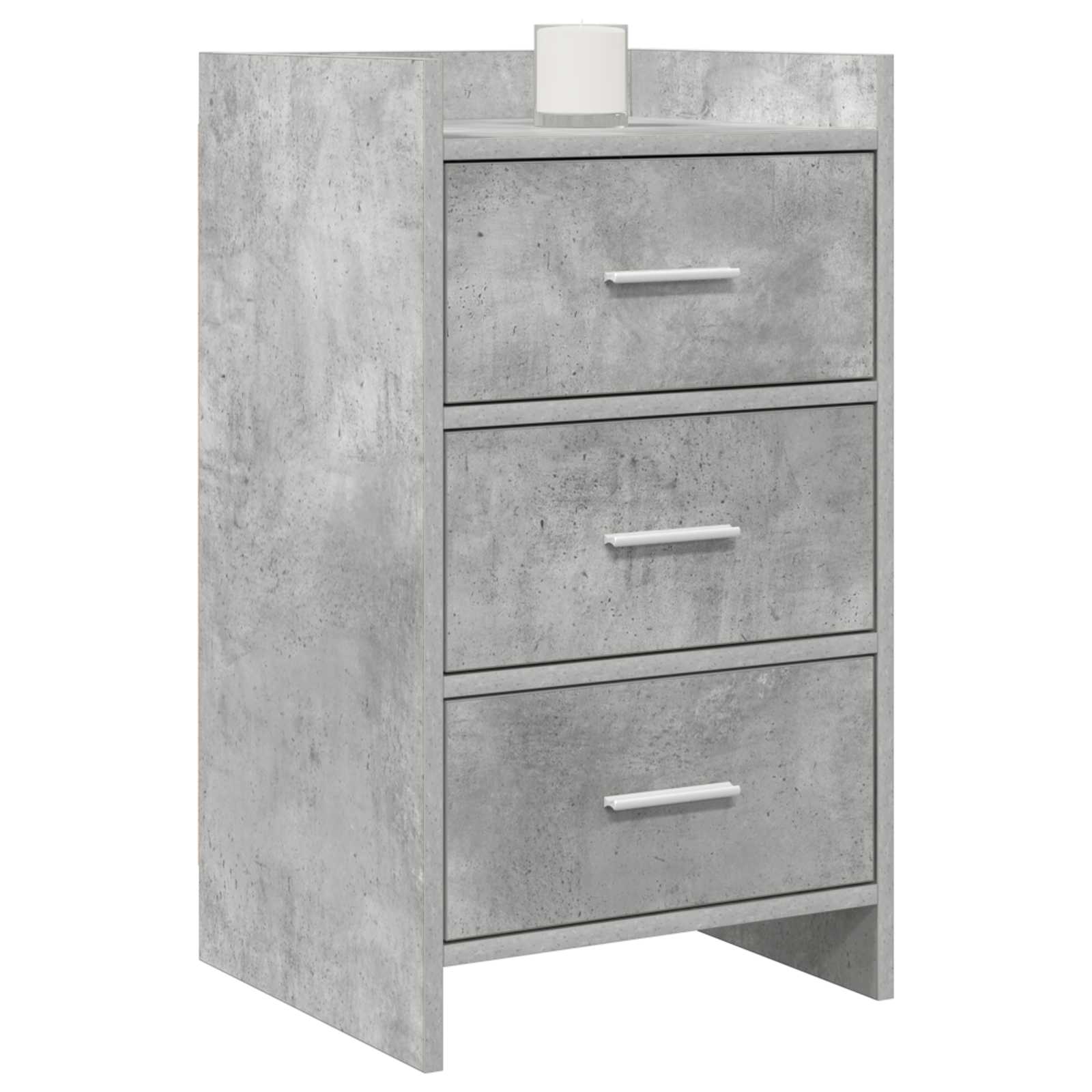 vidaXL Bedside Tables Concrete Grey 40 x 36 x 70 cm Engineered Wood 2
