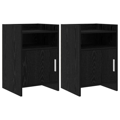 vidaXL Bedside Tables 2 pcs Black Oak 40 x 36 x 60 cm Engineered Wood 1