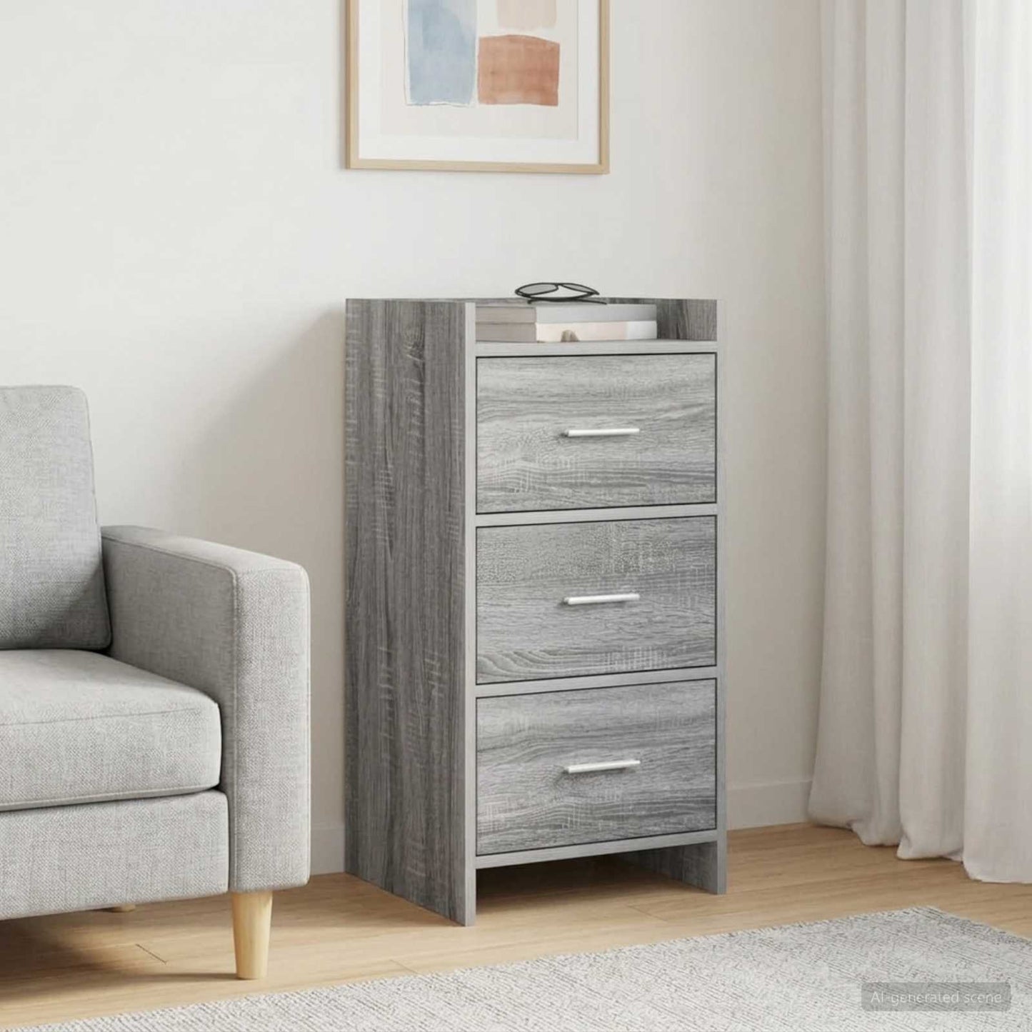 vidaXL Sideboard Grey Sonoma 40 x 36 x 80 cm Engineered Wood 1