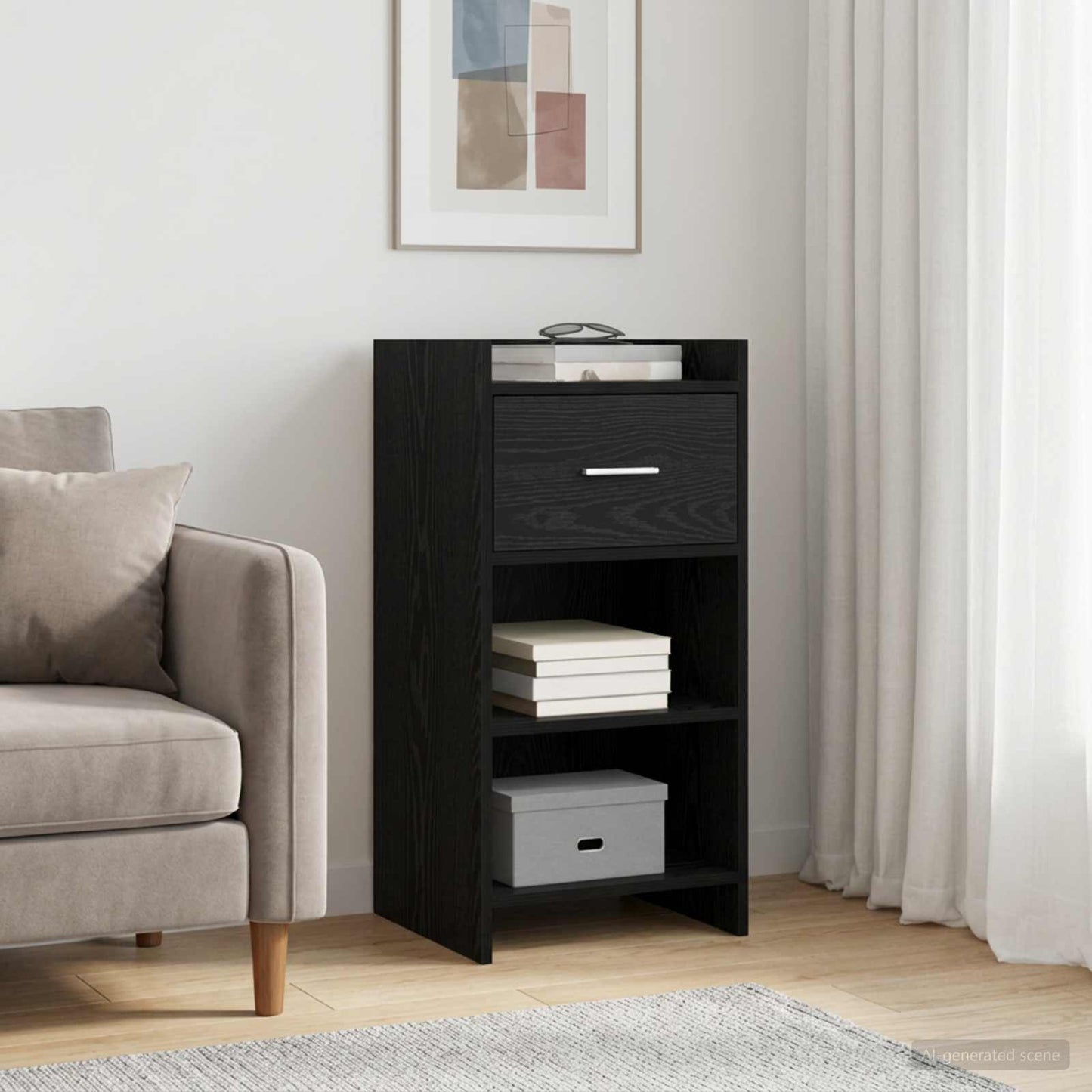 vidaXL Sideboard Black Oak 40 x 36 x 80 cm Engineered Wood 1