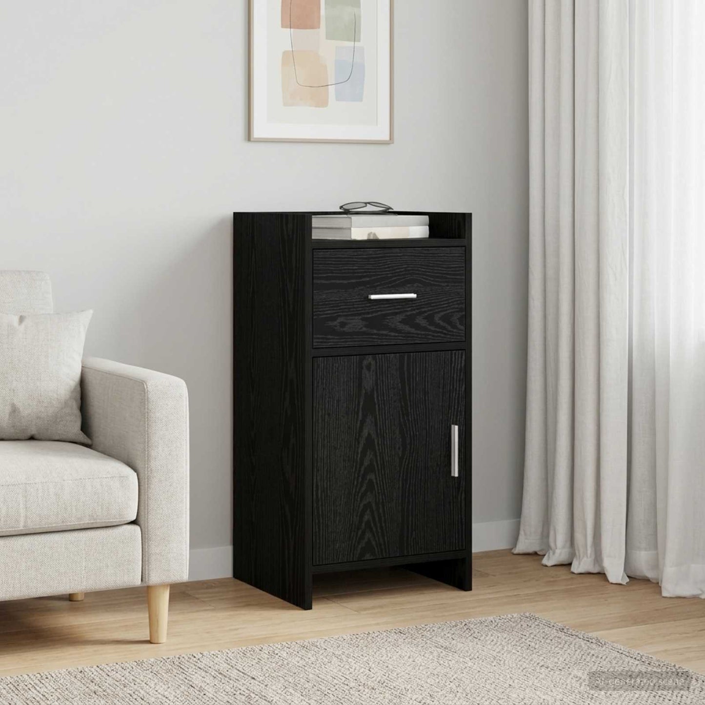 vidaXL Sideboard Black Oak 40 x 36 x 80 cm Engineered Wood 1