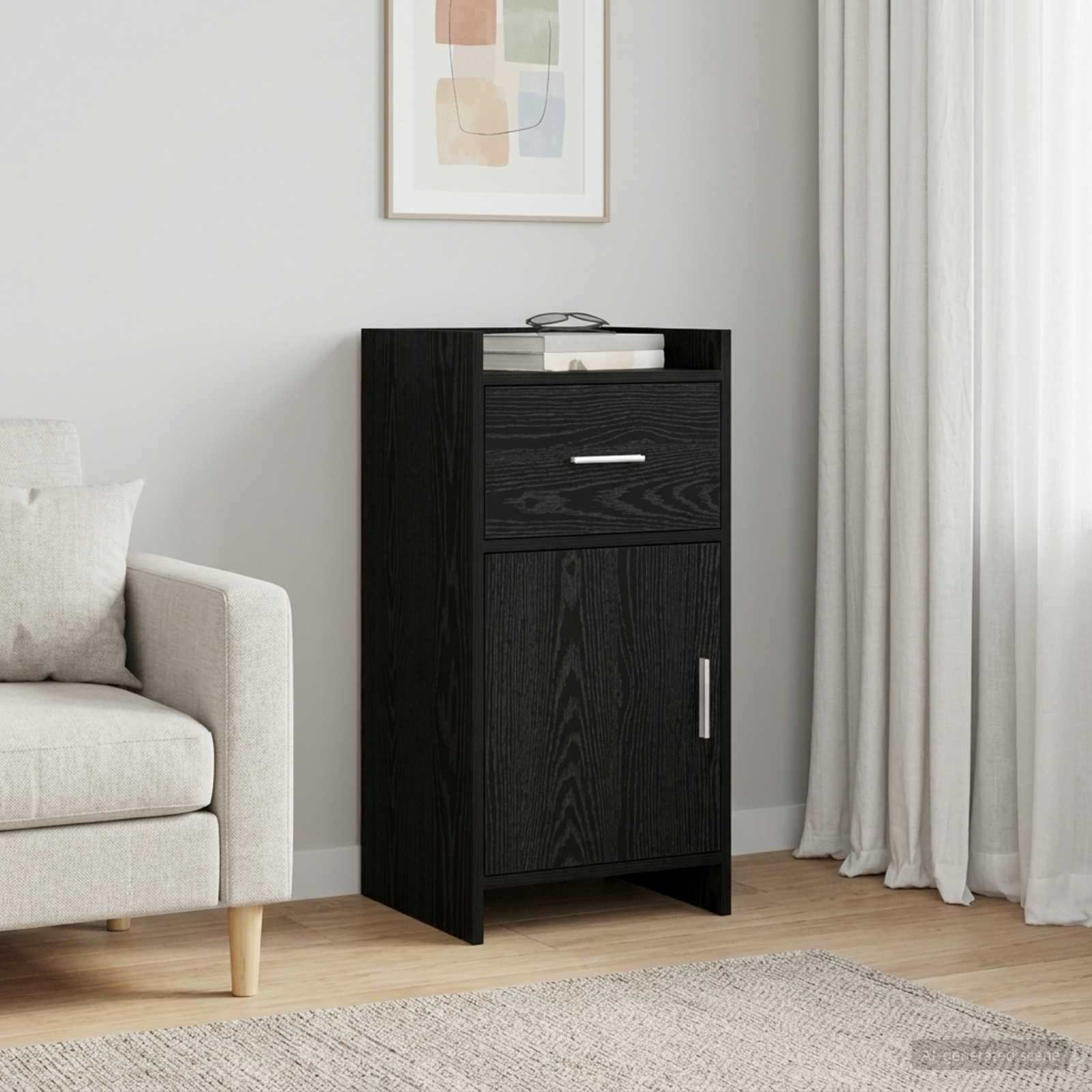 vidaXL Sideboard Black Oak 40 x 36 x 80 cm Engineered Wood 1