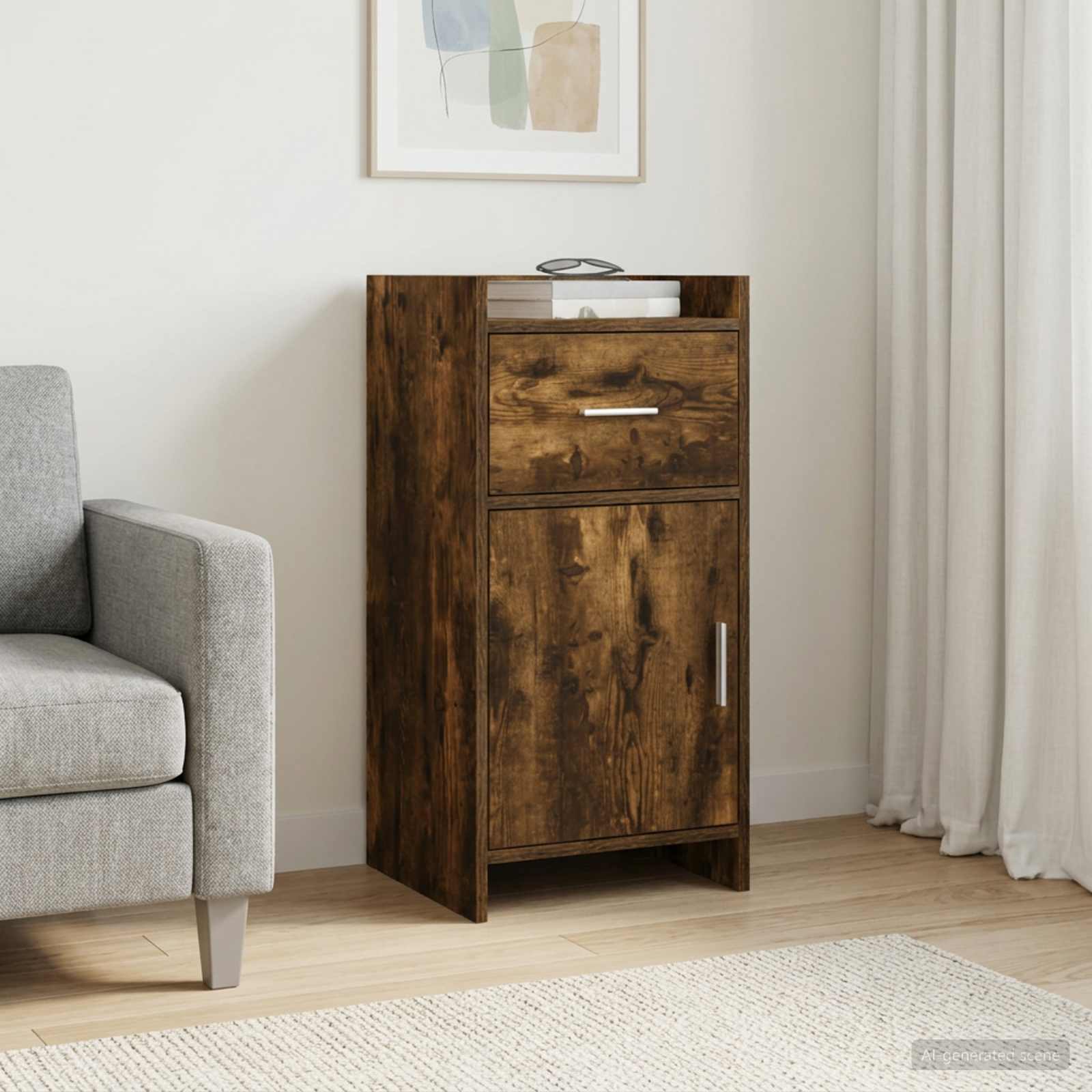vidaXL Sideboard Smoked Oak 40 x 36 x 80 cm Engineered Wood 1