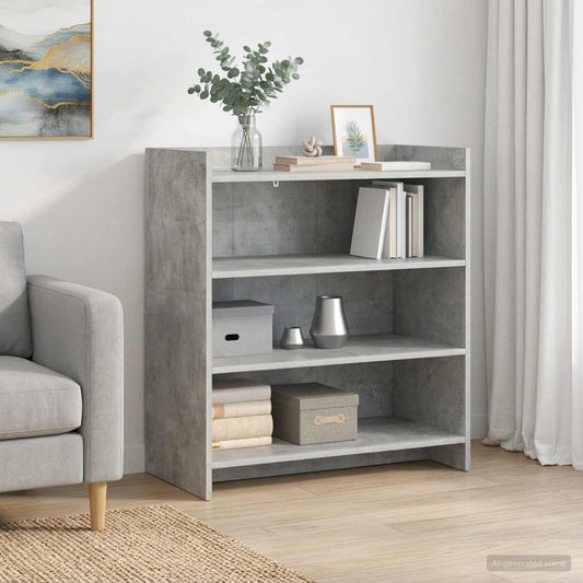 vidaXL Sideboard Concrete Grey Engineered Wood in a living room setting next to a sofa