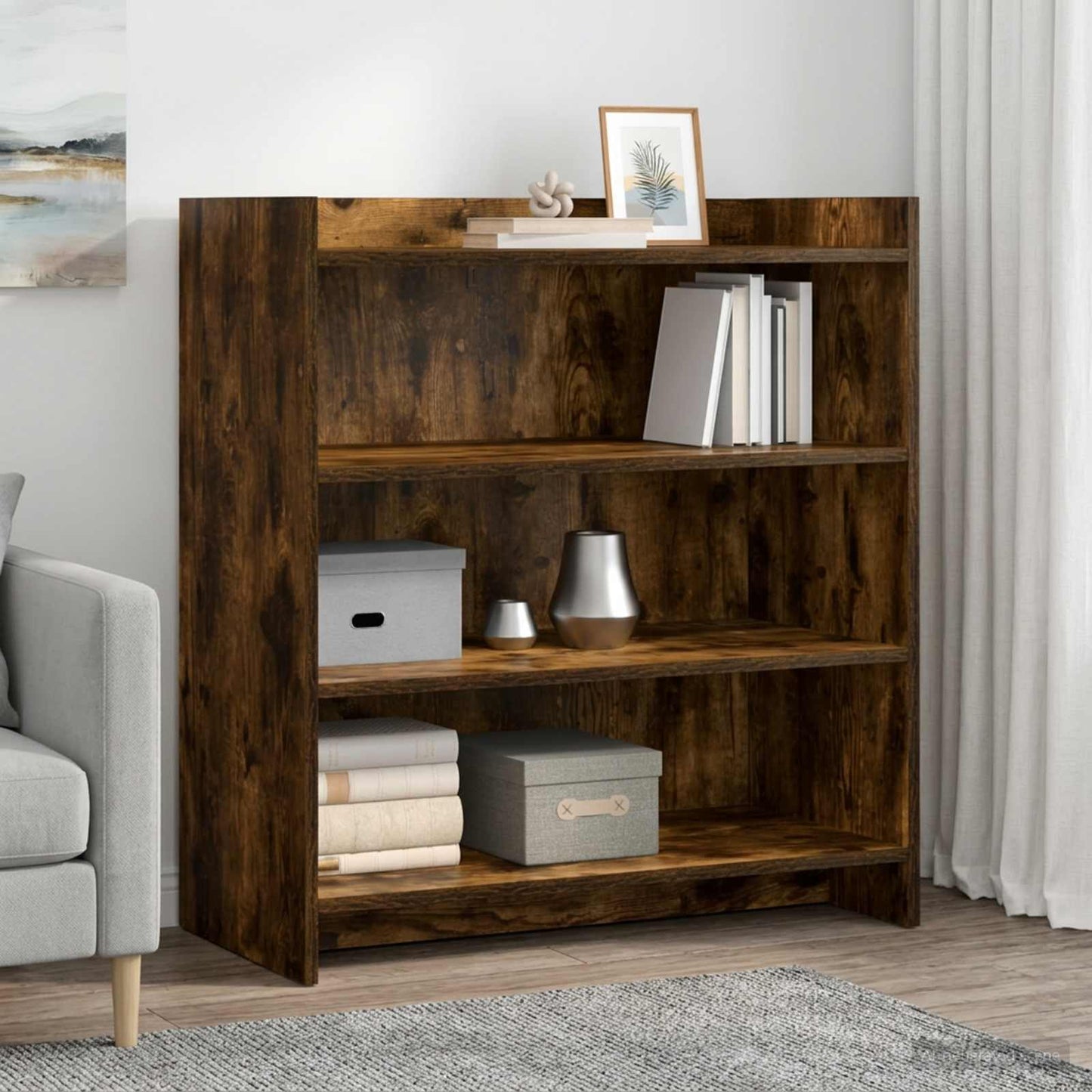 vidaXL Sideboard Smoked Oak 75 x 36 x 80 cm Engineered Wood 1