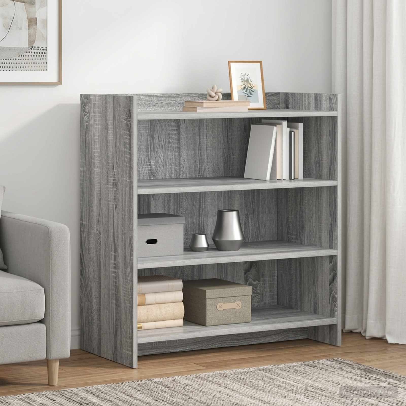 vidaXL Sideboard Grey Sonoma 75 x 36 x 80 cm Engineered Wood 1