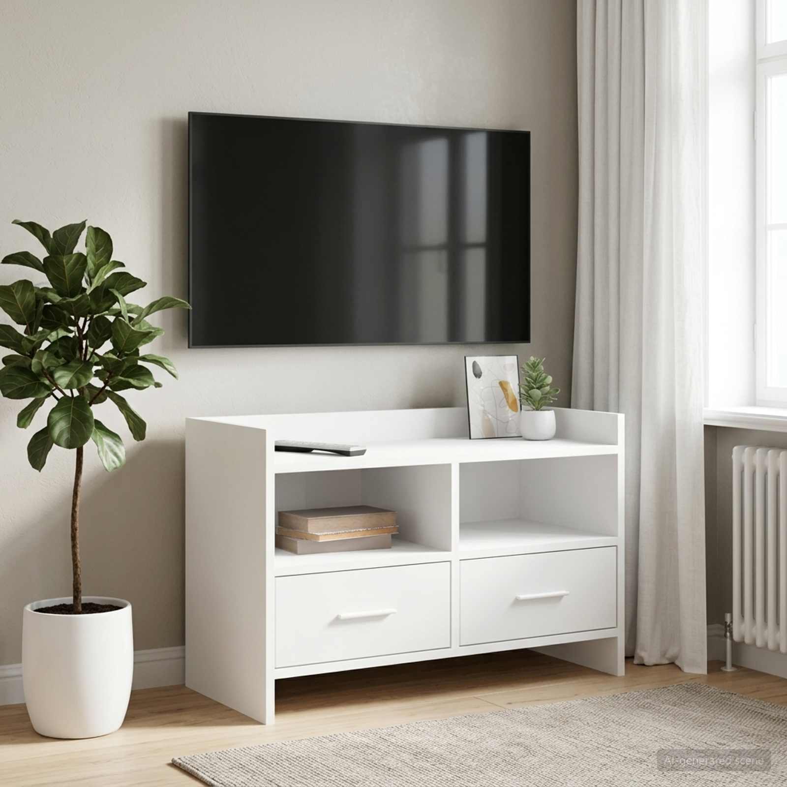 vidaXL TV Cabinet 71.5 x 33 x 47 cm White Engineered Wood 1