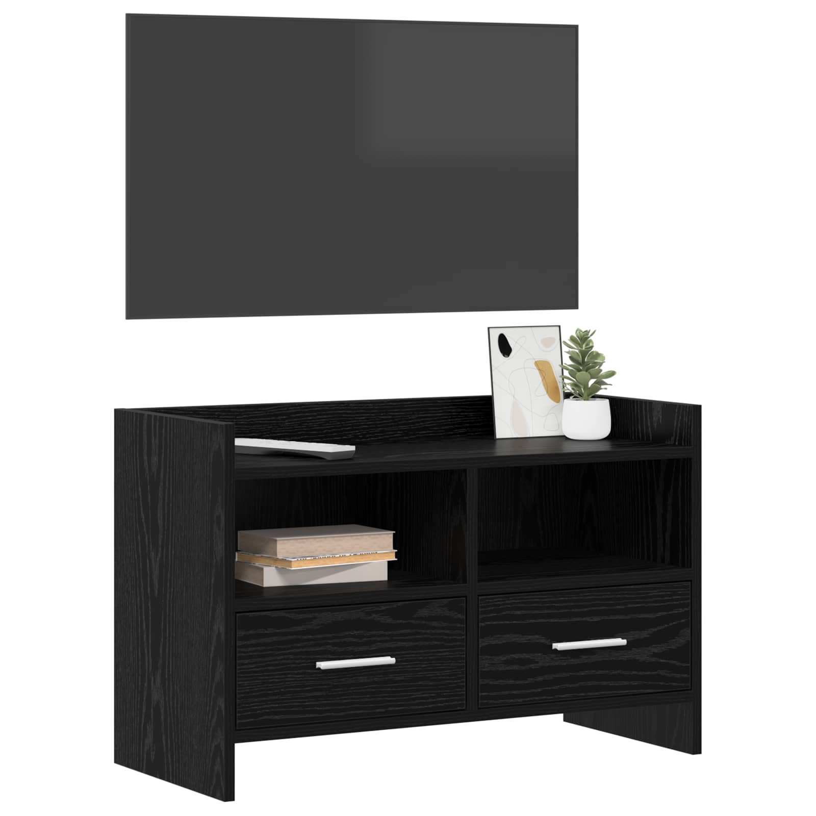 vidaXL TV Cabinet 71.5 x 33 x 47 cm Black Oak Engineered Wood 3