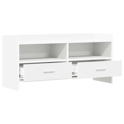 vidaXL TV Cabinet 100 x 33 x 47 cm White Engineered Wood 4