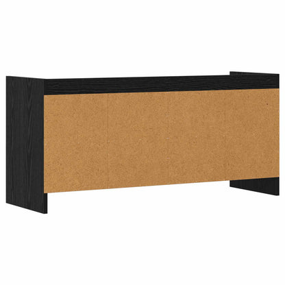 vidaXL TV Cabinet 100 x 33 x 47 cm Black Oak Engineered Wood 6